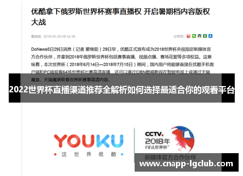 2022世界杯直播渠道推荐全解析如何选择最适合你的观看平台